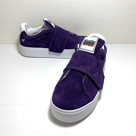 Goats Nordstrom 918 Suede Platform Sneakers Low Top Strap Purple Size 8.5 NEW - Picture 1 of 6